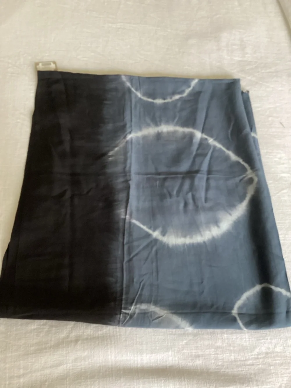 LUA Silk Linen Scarf Charcoal Tie Dye 33”x77” Lightweight Luxury Wrap NWT